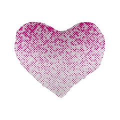 Halftone Dot Background Pattern Standard 16  Premium Flano Heart Shape Cushions by Celenk
