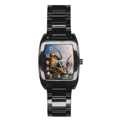 Wonderful Seascape With Mushroom House Stainless Steel Barrel Watch by FantasyWorld7