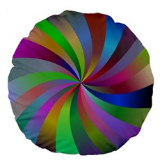 Spiral Background Design Swirl Large 18  Premium Flano Round Cushions by Celenk