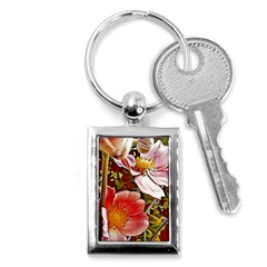 Flower Hostanamone Drawing Plant Key Chains (rectangle)  by Celenk