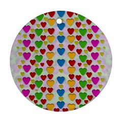 So Sweet And Hearty As Love Can Be Round Ornament (two Sides) by pepitasart