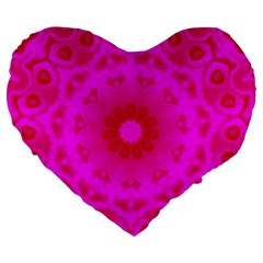 Pattern Large 19  Premium Flano Heart Shape Cushions by gasi