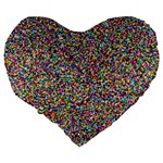Pattern Large 19  Premium Flano Heart Shape Cushions Back