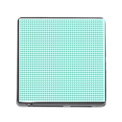 Tiffany Aqua Blue Candy Hearts On White Memory Card Reader (square) by PodArtist