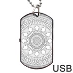 Mandala Ethnic Pattern Dog Tag USB Flash (One Side) Front
