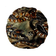 Texture Textile Beads Beading Standard 15  Premium Round Cushions by Celenk