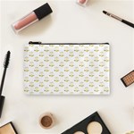 Gold Scales Of Justice on White Repeat Pattern All Over Print Cosmetic Bag (Small)  Front