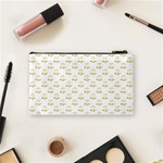 Gold Scales Of Justice on White Repeat Pattern All Over Print Cosmetic Bag (Small)  Back