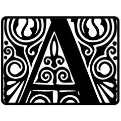Alphabet Calligraphy Font A Letter Fleece Blanket (large)  by Celenk