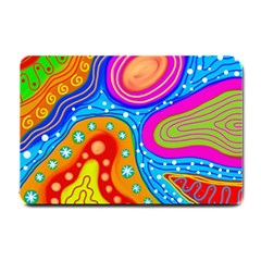 Abstract Pattern Painting Shapes Small Doormat  by Celenk