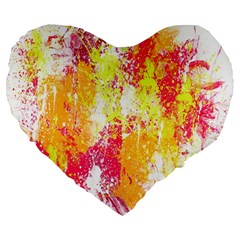 Painting Spray Brush Paint Large 19  Premium Heart Shape Cushions by Celenk
