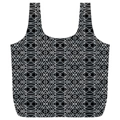 Black And White Ethnic Pattern Full Print Recycle Bags (l)  by dflcprints