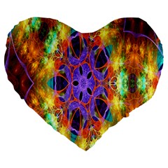 Kaleidoscope Pattern Ornament Large 19  Premium Heart Shape Cushions by Celenk