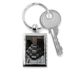 Fractal Render Cube Cubic Shape Key Chains (rectangle)  by Celenk