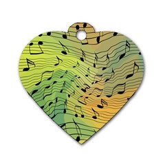 Music Notes Dog Tag Heart (one Side) by linceazul