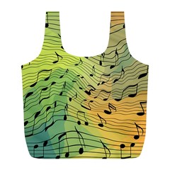 Music Notes Full Print Recycle Bags (l)  by linceazul