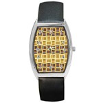 Textile Texture Fabric Material Barrel Style Metal Watch Front