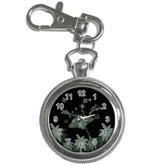 Surfboard With Dolphin, Flowers, Palm And Turtle Key Chain Watches by FantasyWorld7