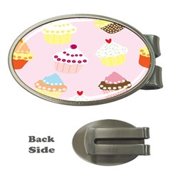 Cupcakes Wallpaper Paper Background Money Clips (oval)  by Celenk