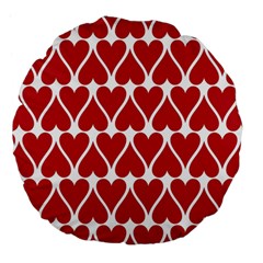 Hearts Pattern Seamless Red Love Large 18  Premium Flano Round Cushions by Celenk
