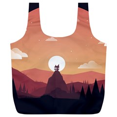 Design Art Hill Hut Landscape Full Print Recycle Bags (l)  by Celenk