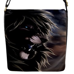 Angry Lion Digital Art Hd Flap Messenger Bag (s) by Celenk