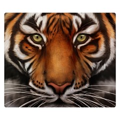 The Tiger Face Double Sided Flano Blanket (small)  by Celenk