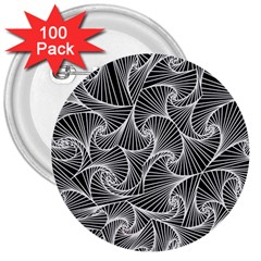 Fractal Sketch Dark 3  Buttons (100 Pack)  by jumpercat