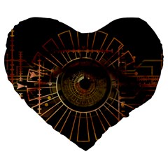 Eye Technology Large 19  Premium Heart Shape Cushions by BangZart