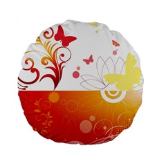 Spring Butterfly Flower Plant Standard 15  Premium Round Cushions by BangZart