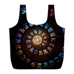 Stained Glass Spiral Circle Pattern Full Print Recycle Bags (L)  Back