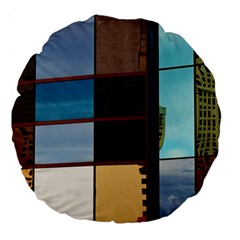 Glass Facade Colorful Architecture Large 18  Premium Round Cushions by BangZart