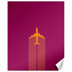 Airplane Jet Yellow Flying Wings Canvas 16  X 20   by BangZart