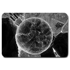 Space Universe Earth Rocket Large Doormat  by BangZart