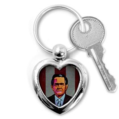George W Bush Pop Art President Usa Key Chains (heart)  by BangZart