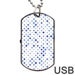 Star Curved Background Blue Dog Tag USB Flash (Two Sides) Back