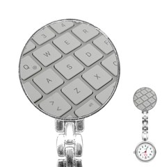Keyboard Letters Key Print White Stainless Steel Nurses Watch by BangZart