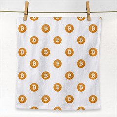 Bitcoin Logo Pattern Face Towel by dflcprints