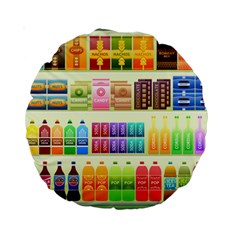 Supermarket Shelf Products Snacks Standard 15  Premium Round Cushions by Celenk