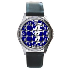 Facebook Social Media Network Blue Round Metal Watch by Celenk