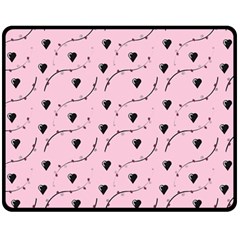 Love Hearth Pink Pattern Fleece Blanket (medium)  by Celenk