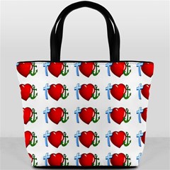 Cross Heart Anchor Love Hope Bucket Bags by Celenk
