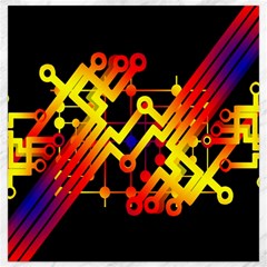 Board Conductors Circuits Canvas 12  X 12   by Celenk