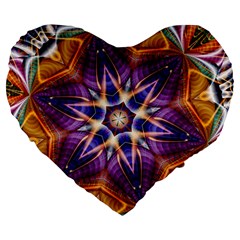 Kaleidoscope Pattern Kaleydograf Large 19  Premium Heart Shape Cushions by Celenk