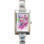 Blackberry Fruit Art Abstract Rectangle Italian Charm Watch Front