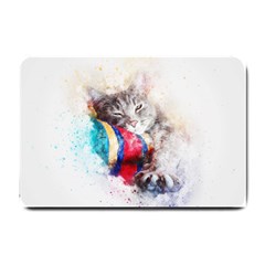 Cat Kitty Animal Art Abstract Small Doormat  by Celenk