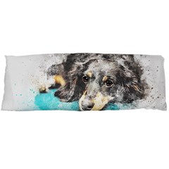 Dog Animal Art Abstract Watercolor Body Pillow Case (dakimakura) by Celenk