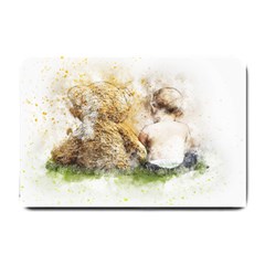 Bear Baby Sitting Art Abstract Small Doormat  by Celenk