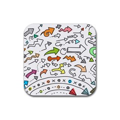 Desktop Pattern Art Graphic Design Rubber Coaster (square)  by Celenk