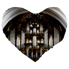 Organ Church Music Organ Whistle Large 19  Premium Heart Shape Cushions by Celenk